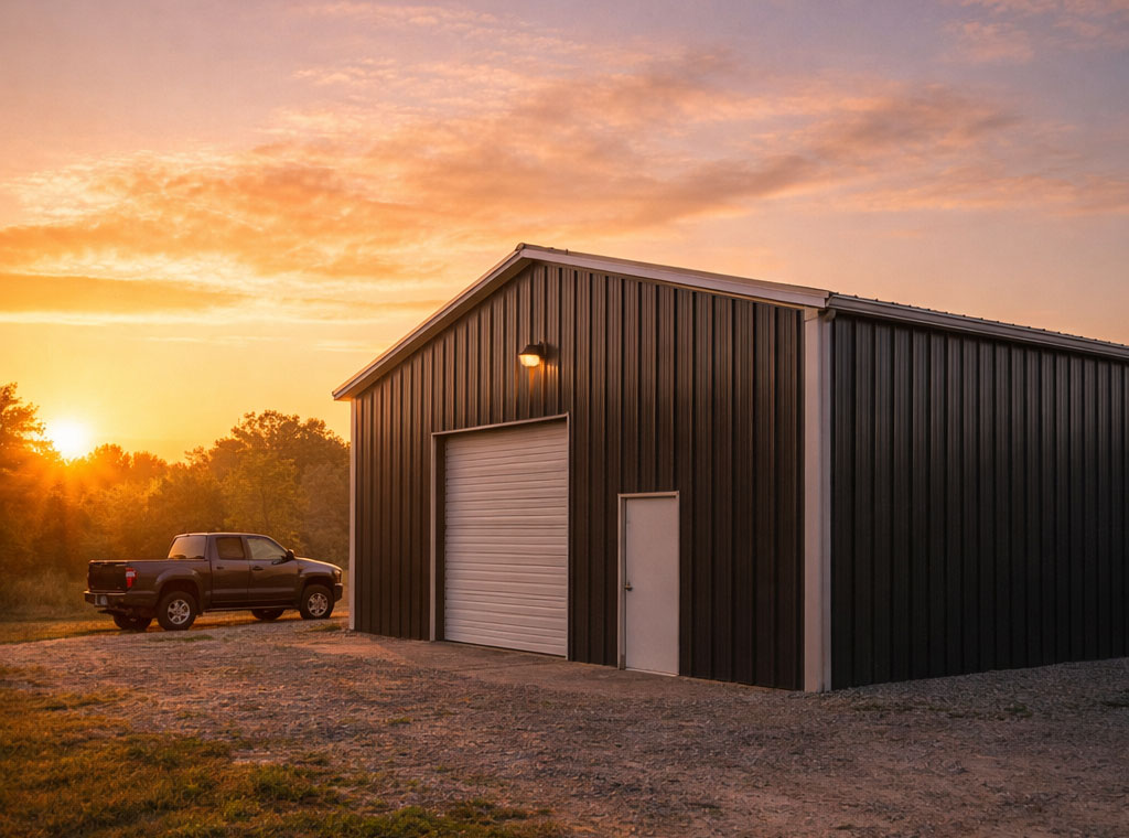 metal-building-sunset
